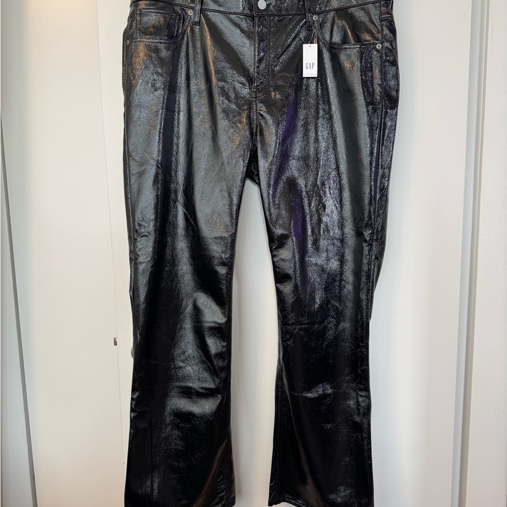 GAP Women's Black pleather baby boot cut pants